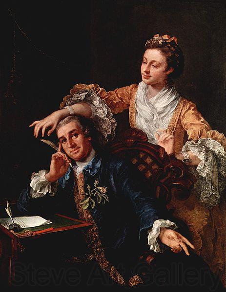 William Hogarth David Garrick with His Wife Norge oil painting art